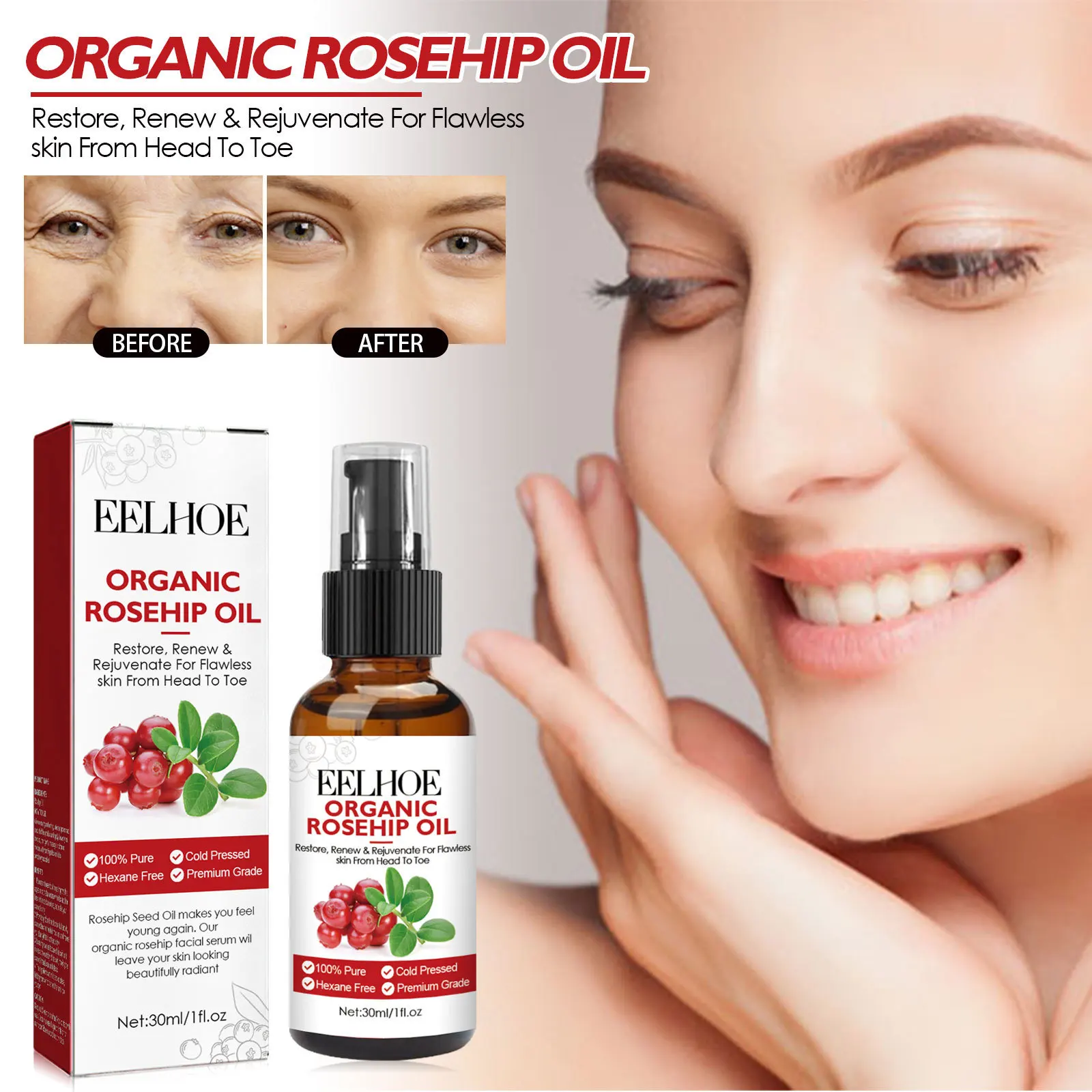 Siero viso all'olio di rosa ca - Face Oil Rosehip recensione e prezzo